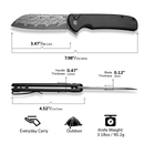 CIVIVI Chevalier II Flipper & Button Lock Knife Aluminum Handle (3.47" Damascus Blade) C20022B - DS1 - CIVIVI