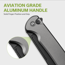 CIVIVI Chevalier II Flipper & Button Lock Knife Aluminum Handle (3.47" 14C28N Blade) C20022B - 3 - CIVIVI
