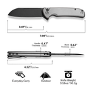 CIVIVI Chevalier II Flipper & Button Lock Knife Aluminum Handle (3.47" 14C28N Blade) C20022B - 3 - CIVIVI