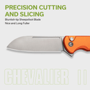 CIVIVI Chevalier II Flipper & Button Lock Knife Aluminum Handle (3.47" 14C28N Blade) C20022B - 2 - CIVIVI