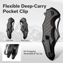 CIVIVI Chiro Flipper & Thumb Hole Knife Carbon Fiber & G10 Handle (3.1" Damascus Blade) C23046 - DS1 - CIVIVI