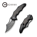 CIVIVI Chiro Flipper & Thumb Hole Knife Carbon Fiber & G10 Handle (3.1" Damascus Blade) C23046 - DS1 - CIVIVI