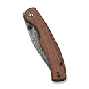CIVIVI Clingman Front Flipper & Thumb Stud Knife Milled Guibourtia Wood Handle (2.99" Damascus Blade) C23065B - DS1 - CIVIVI