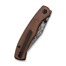 CIVIVI Clingman Front Flipper & Thumb Stud Knife Milled Guibourtia Wood Handle (2.99" Damascus Blade) C23065B - DS1 - CIVIVI