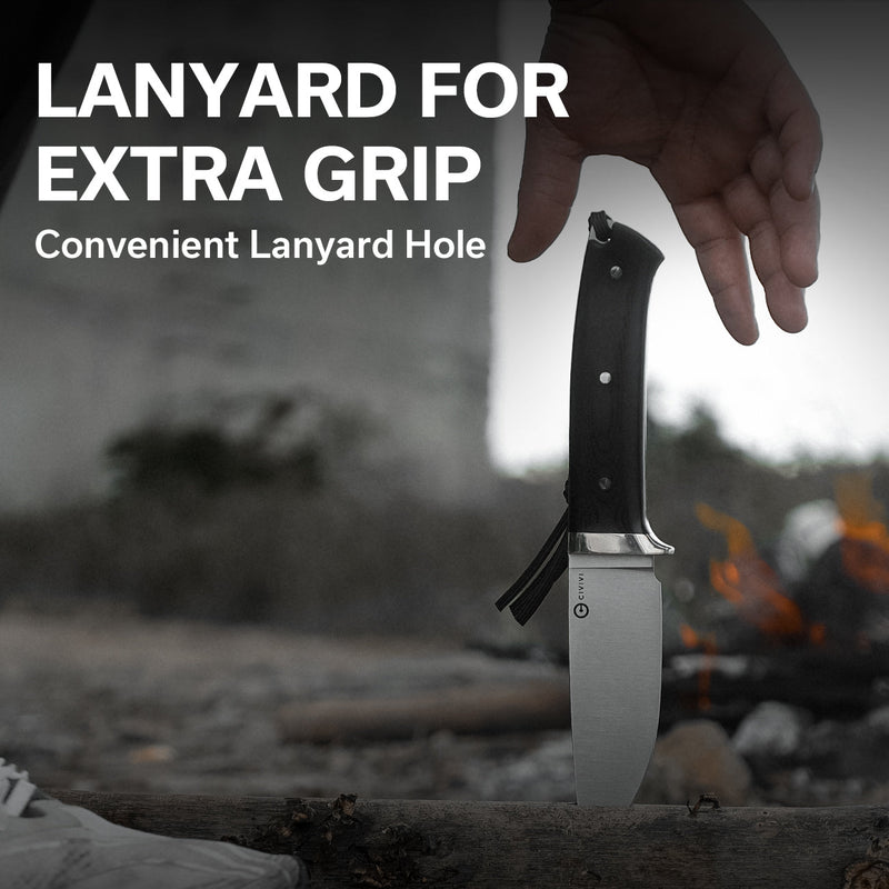 thumbnail image 2 of Bone Handle Fixed Blade Hunting Knife Clip Point Custom Leather Sheath 2 of 11