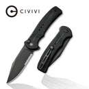CIVIVI Cogent Flipper & Button Lock Knife G10 Handle (3.47" 14C28N Blade) C20038E - 1 - CIVIVI