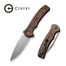 CIVIVI Cogent Flipper & Button Lock Knife Micarta Handle (3.47" 14C28N Blade) C20038D - 6 - CIVIVI