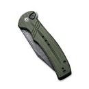 CIVIVI Cogent Flipper & Button Lock Knife Micarta Handle (3.47" Damascus Blade) C20038D - DS1 - CIVIVI