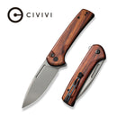 CIVIVI Conspirator Flipper & Button Lock Knife Wood Handle (3.48" Nitro - V Blade) C21006 - 3 - CIVIVI