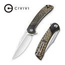 CIVIVI Dogma Flipper & Thumb Hole Knife Brass Handle (3.46" D2 Blade) C2014A - CIVIVI