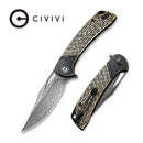 CIVIVI Dogma Flipper & Thumb Hole Knife Brass Handle (3.46" Damascus Blade) C2005DS - 1 - CIVIVI