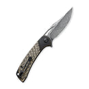 CIVIVI Dogma Flipper & Thumb Hole Knife Brass Handle (3.46" Damascus Blade) C2005DS - 1 - CIVIVI