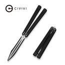CIVIVI Dracolisk Butterfly Knife Trainer Black Aluminum Handle (4.57" Black Stonewashed 9Cr18MoV Dull Blade, Satin Flat) C25028 - 1 - CIVIVI