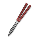 CIVIVI Dracolisk Butterfly Knife Trainer Burgundy Aluminum Handle (4.57" Black Stonewashed 9Cr18MoV Dull Blade, Satin Flat) C25028 - 3 - CIVIVI