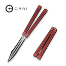 CIVIVI Dracolisk Butterfly Knife Trainer Burgundy Aluminum Handle (4.57" Black Stonewashed 9Cr18MoV Dull Blade, Satin Flat) C25028 - 3 - CIVIVI