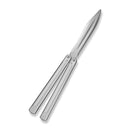CIVIVI Dracolisk Butterfly Knife Trainer Silver Aluminum Handle (4.57" Stonewashed 9Cr18MoV Dull Blade, Satin Flat) C25028 - 4 - CIVIVI
