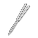CIVIVI Dracolisk Butterfly Knife Trainer Silver Aluminum Handle (4.57" Stonewashed 9Cr18MoV Dull Blade, Satin Flat) C25028 - 4 - CIVIVI