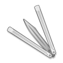 CIVIVI Dracolisk Butterfly Knife Trainer Silver Aluminum Handle (4.57" Stonewashed 9Cr18MoV Dull Blade, Satin Flat) C25028 - 4 - CIVIVI