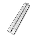 CIVIVI Dracolisk Butterfly Knife Trainer Silver Aluminum Handle (4.57" Stonewashed 9Cr18MoV Dull Blade, Satin Flat) C25028 - 4 - CIVIVI