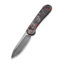 CIVIVI Button Lock Elementum Pocket Knife Carbon Fiber Handle (3.47" Damascus Blade) C2103DS - 2 - CIVIVI