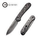CIVIVI Button Lock Elementum Pocket Knife Carbon Fiber Handle (3.47" Damascus Blade) C2103DS - 3 - CIVIVI