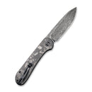 CIVIVI Button Lock Elementum Pocket Knife Carbon Fiber Handle (3.47" Damascus Blade) C2103DS - 3 - CIVIVI