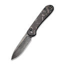 CIVIVI Button Lock Elementum Pocket Knife Carbon Fiber Handle (3.47" Damascus Blade) C2103DS - 3 - CIVIVI