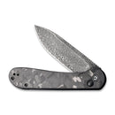 CIVIVI Button Lock Elementum Pocket Knife Carbon Fiber Handle (3.47" Damascus Blade) C2103DS - 3 - CIVIVI