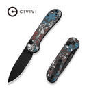 CIVIVI Elementum (Crossbar Lock) Thumb Stud & Crossbar Lock Knife Nebula FatCarbon Fiber Handle (2.96" Black Stonewashed CPM S35VN Blade) C24063B - 1 - CIVIVI