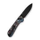 CIVIVI Elementum (Crossbar Lock) Thumb Stud & Crossbar Lock Knife Nebula FatCarbon Fiber Handle (2.96" Black Stonewashed CPM S35VN Blade) C24063B - 1 - CIVIVI