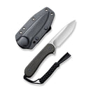 CIVIVI Fixed Blade Elementum Tactical Knife Micarta Handle (3.98" D2 Blade) C2105B - CIVIVI