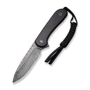 CIVIVI Fixed Blade Elementum Tactical Knife Wood Handle (3.98" Damascus Blade) C2105 - DS1 - CIVIVI