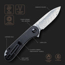 CIVIVI Elementum Flipper Knife Carbon Fiber & G10 Handle (2.96" Damascus Blade) C907DS - CIVIVI