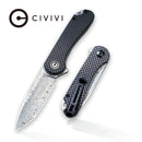 CIVIVI Elementum Flipper Knife Carbon Fiber & G10 Handle (2.96" Damascus Blade) C907DS - CIVIVI