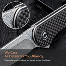 CIVIVI Elementum Flipper Knife Carbon Fiber & G10 Handle (2.96" Damascus Blade) C907DS - CIVIVI