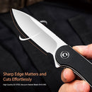CIVIVI Elementum Flipper Knife G10 Handle (2.96" D2 Blade) C907A - CIVIVI