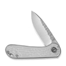 CIVIVI Elementum Flipper Knife Polished Clear Lexan Handle (2.96" Satin Finished Nitro-V Blade With Rock-Grind Pattern) C18062AM-1 - CIVIVI
