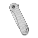 CIVIVI Elementum Flipper Knife Polished Clear Lexan Handle (2.96" Satin Finished Nitro-V Blade With Rock-Grind Pattern) C18062AM-1 - CIVIVI