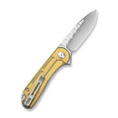 CIVIVI Elementum Flipper Knife Polished Yellow Ultem Handle (2.96" Satin Finished Nitro - V Blade) C18062AM Sample2 - CIVIVI