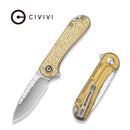 CIVIVI Elementum Flipper Knife Polished Yellow Ultem Handle (2.96" Satin Finished Nitro - V Blade) C18062AM Sample2 - CIVIVI