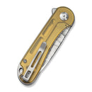 CIVIVI Elementum Flipper Knife Polished Yellow Ultem Handle (2.96" Satin Finished Nitro-V Blade With Rock-Grind Pattern) C18062AM-2 - CIVIVI