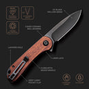 CIVIVI Elementum Flipper Knife Wood Handle (2.96" D2 Blade) C907U - CIVIVI