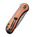 CIVIVI Elementum Flipper Knife Wood Handle (2.96" Damascus Blade) C907DS - 2 - CIVIVI