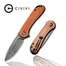 CIVIVI Elementum Flipper Knife Wood Handle (2.96" Damascus Blade) C907DS - 2 - CIVIVI