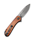 CIVIVI Elementum Flipper Knife Wood Handle (2.96" Damascus Blade) C907DS - 2 - CIVIVI