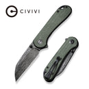 CIVIVI Elementum Flipper & Thumb Stud Knife Micarta Handle (2.97" Damascus Blade) C18062AF - DS1 - CIVIVI