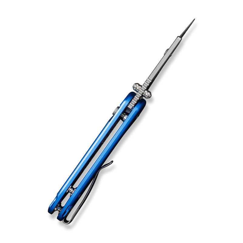 CIVIVI Elementum Utility Thumb Stud & Button Lock Knife Blue Aluminum Handle (2.26" Stonewashed S/S Blade Holder & Plain 6Cr Blade) C23039B-2, With 3Pcs Extra Blades