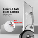 CIVIVI Elementum Utility Thumb Stud & Button Lock Knife Gray Aluminum Handle (2.26" Stonewashed S/S Blade Holder & Plain 6Cr Blade) C23039B-4, With 3Pcs Extra Blades