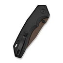 CIVIVI ELITE Brova Thumb Stud & Top Liner Lock Knife Black Aluminum Handle (3.41" Dark Brown Stonewashed CPM S35VN Blade) CE25093-2 - CIVIVI