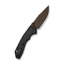 CIVIVI ELITE Brova Thumb Stud & Top Liner Lock Knife Black Aluminum Handle (3.41" Dark Brown Stonewashed CPM S35VN Blade) CE25093-2 - CIVIVI